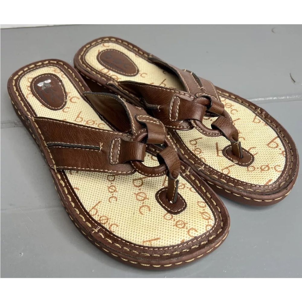 B.O.C. BORN CONCEPTS Espresso Thongs-Sandals C32662 Size 7 Worn 2x, No Box